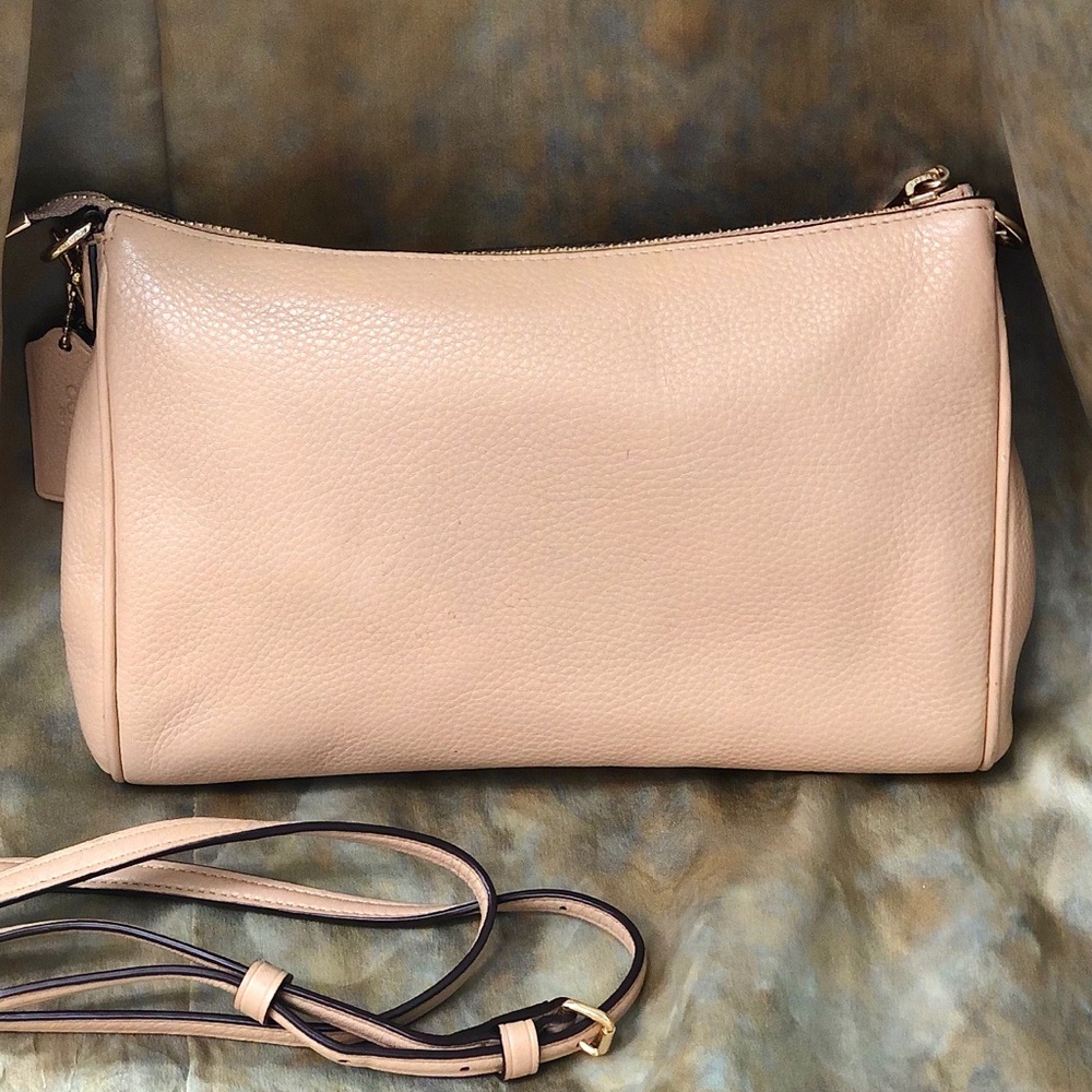 Coach Leather Crossbody Clutch Handbag Purse Gold - Picture 3 of 10